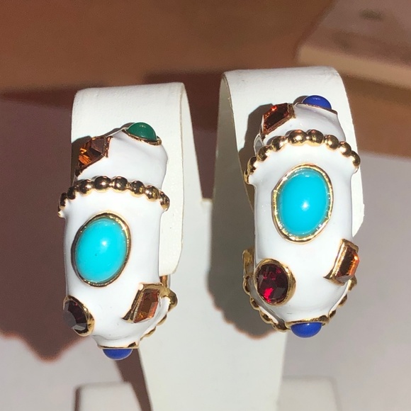 KENNETH JAY LANE, WHITE OR BLACK ENAMEL GO… - Picture 7 of 14